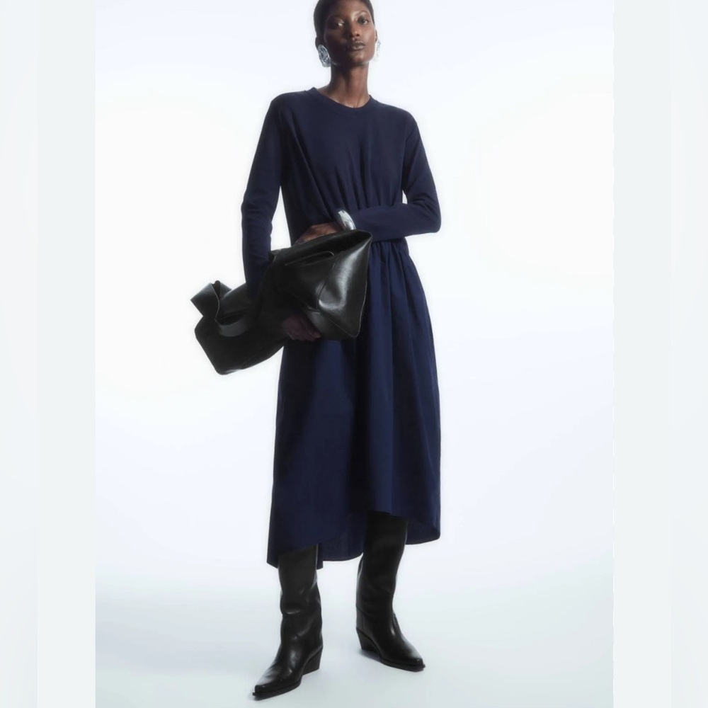 COS Navy Blue Midi Dress